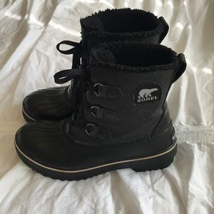 Black Glitter Sorel Ankle Boot